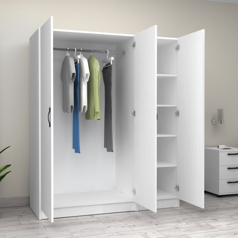 Ντουλάπα ρούχων Victoria Megapap τρίφυλλη χρώμα λευκό 150x60x181εκ. Ντουλάπα ρούχων Victoria Megapap τρίφυλλη χρώμα λευκό 150x60x181εκ.