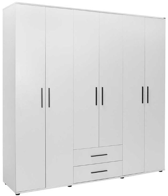 Lh-homefurniture Εξάφυλλη Ντουλάπα white λευκό 206x213x52cm AD_GRD-662-BB-4 Lh-homefurniture Εξάφυλλη Ντουλάπα white λευκό 206x213x52cm AD_GRD-662-BB-4