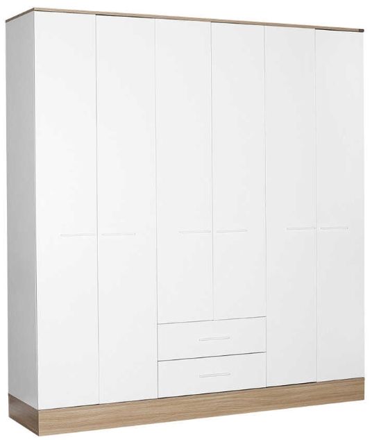 Lh-homefurniture Εξάφυλλη Ντουλάπα Base λευκό 206x224x52cm AD_GRD-862-MB-4 Lh-homefurniture Εξάφυλλη Ντουλάπα Base λευκό 206x224x52cm AD_GRD-862-MB-4