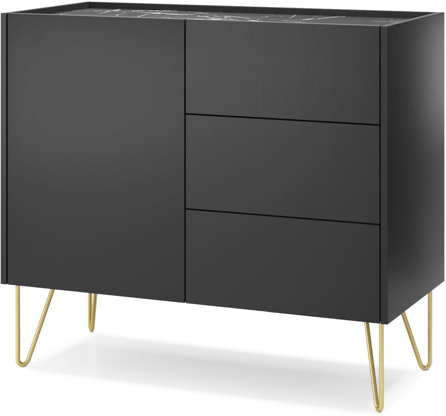 Lh-homefurniture Μπουφές Harmony ανθρακί+Μάρμαρο 97x37x83cm P_HRM_21s Lh-homefurniture Μπουφές Harmony ανθρακί+Μάρμαρο 97x37x83cm P_HRM_21s