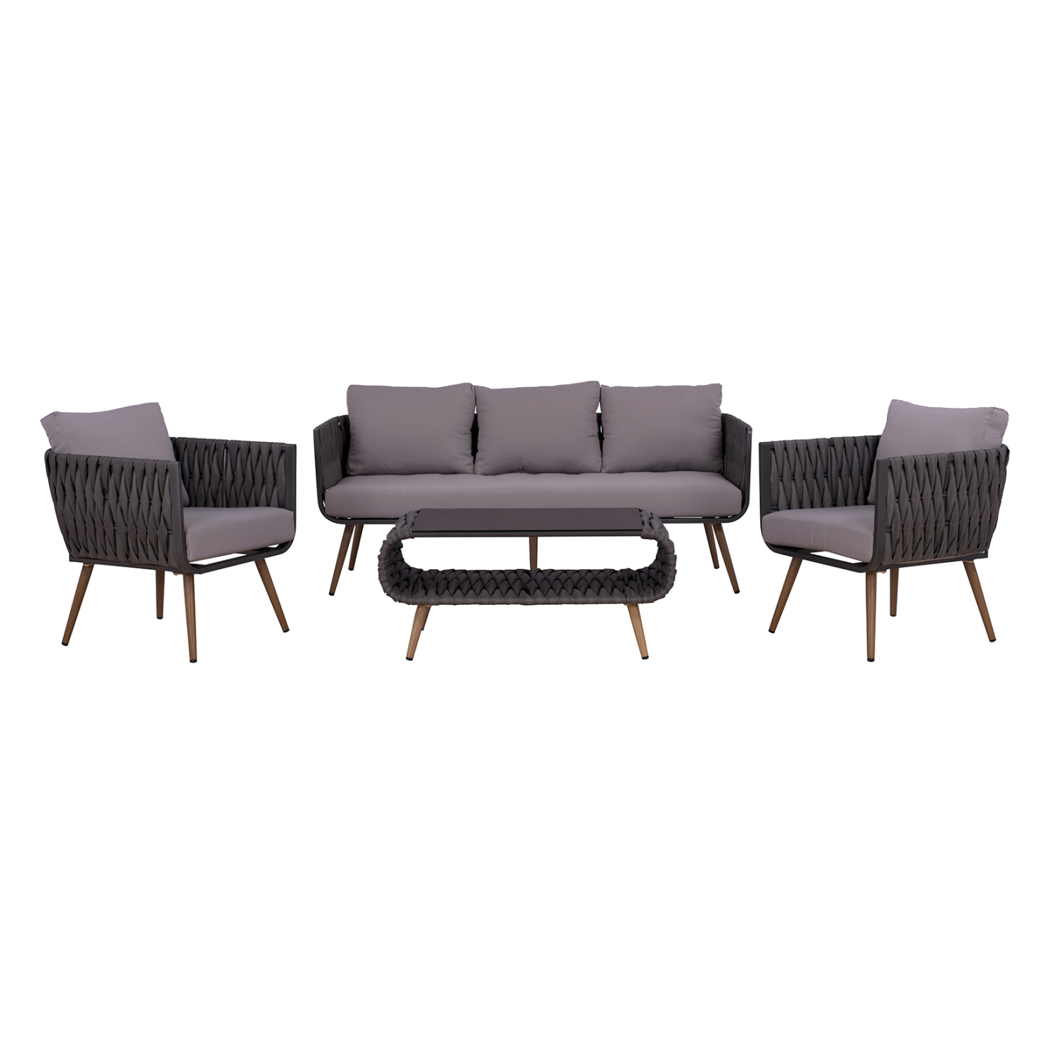 ΣΕΤ ΣΑΛΟΝΙ 4ΤΜΧ ΑΛΟΥΜΙΝΙΟΥ ΜΕ WICKER ΓΚΡΙ HM5282.11 ΣΕΤ ΣΑΛΟΝΙ 4ΤΜΧ ΑΛΟΥΜΙΝΙΟΥ ΜΕ WICKER ΓΚΡΙ HM5282.11