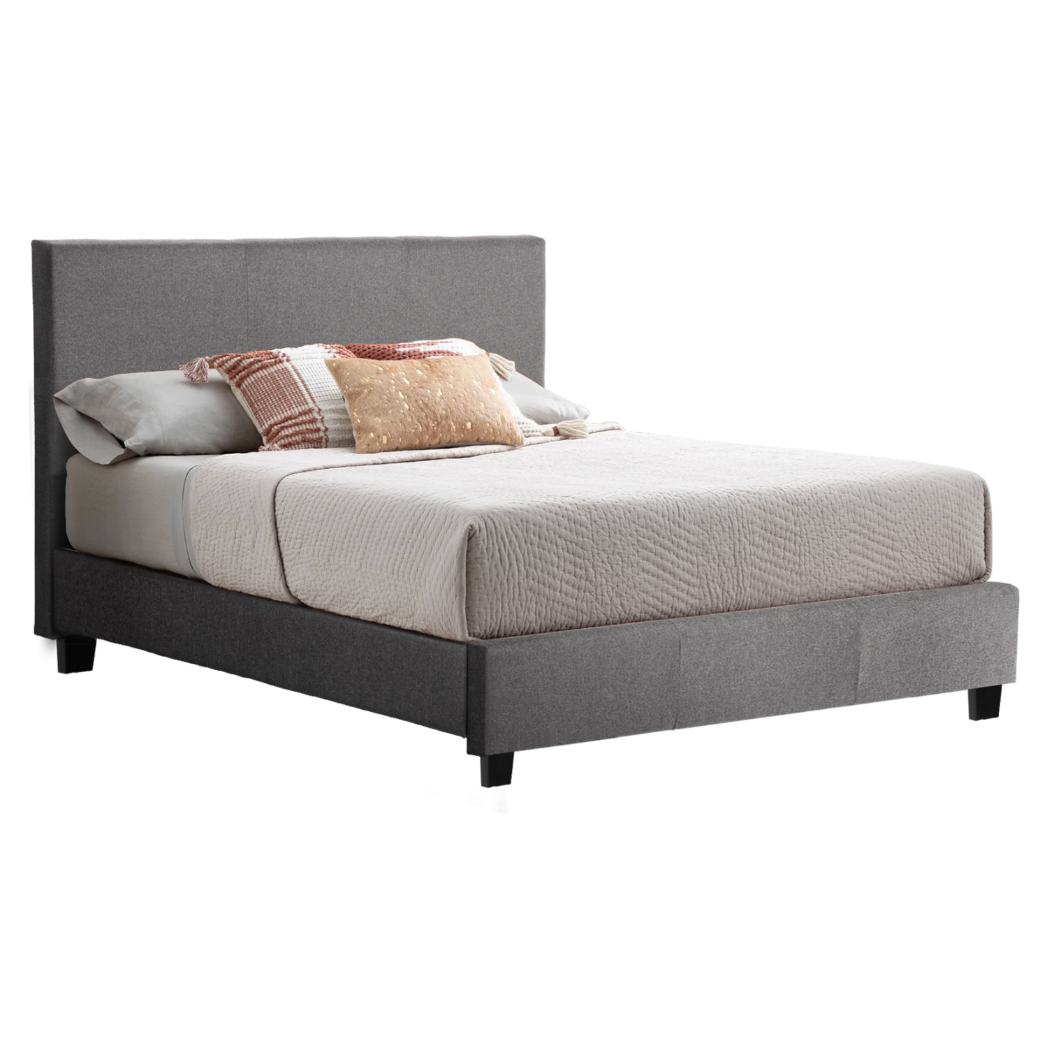 ΚΡΕΒΑΤΙ BECCA ΑΠΟ ΥΦΑΣΜΑ ΓΚΡΙ HM553.11 ΓΙΑ ΣΤΡΩΜΑ 150×200 EK.