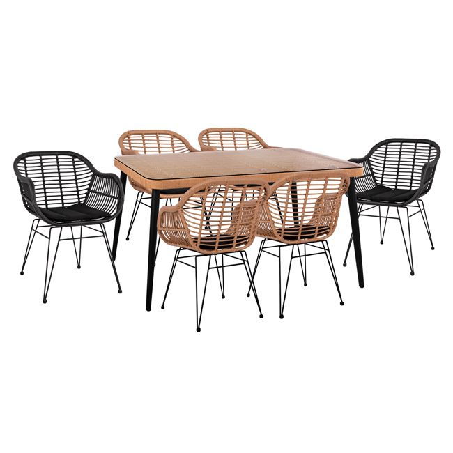 ΣΕΤ 7ΤΜΧ ALLEGRA WICKER ΜΕ ΤΡΑΠΕΖΙ 160X90X78Υ ΜΠΕΖ & ΜΑΥΡΟ ΧΡΩΜΑ HM10513 ΣΕΤ 7ΤΜΧ ALLEGRA WICKER ΜΕ ΤΡΑΠΕΖΙ 160X90X78Υ ΜΠΕΖ & ΜΑΥΡΟ ΧΡΩΜΑ HM10513