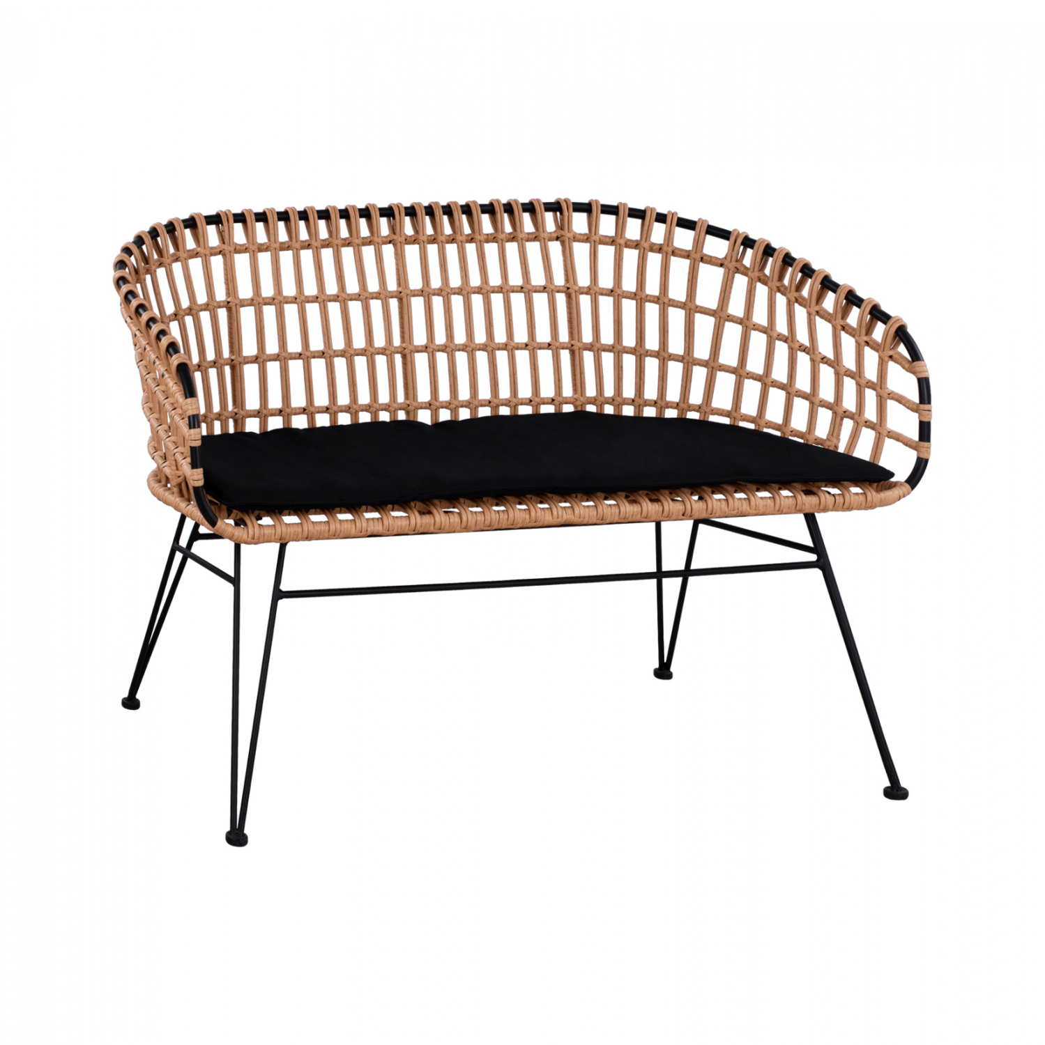 ΠΑΓΚΑΚΙ ΜΕΤΑΛΛΙΚΟ ALLEGRA HM5692 ΜΕ WICKER ΜΑΥΡΟ-ΜΠΕΖ 124x57x77Υ εκ. ΠΑΓΚΑΚΙ ΜΕΤΑΛΛΙΚΟ ALLEGRA HM5692 ΜΕ WICKER ΜΑΥΡΟ-ΜΠΕΖ 124x57x77Υ εκ.