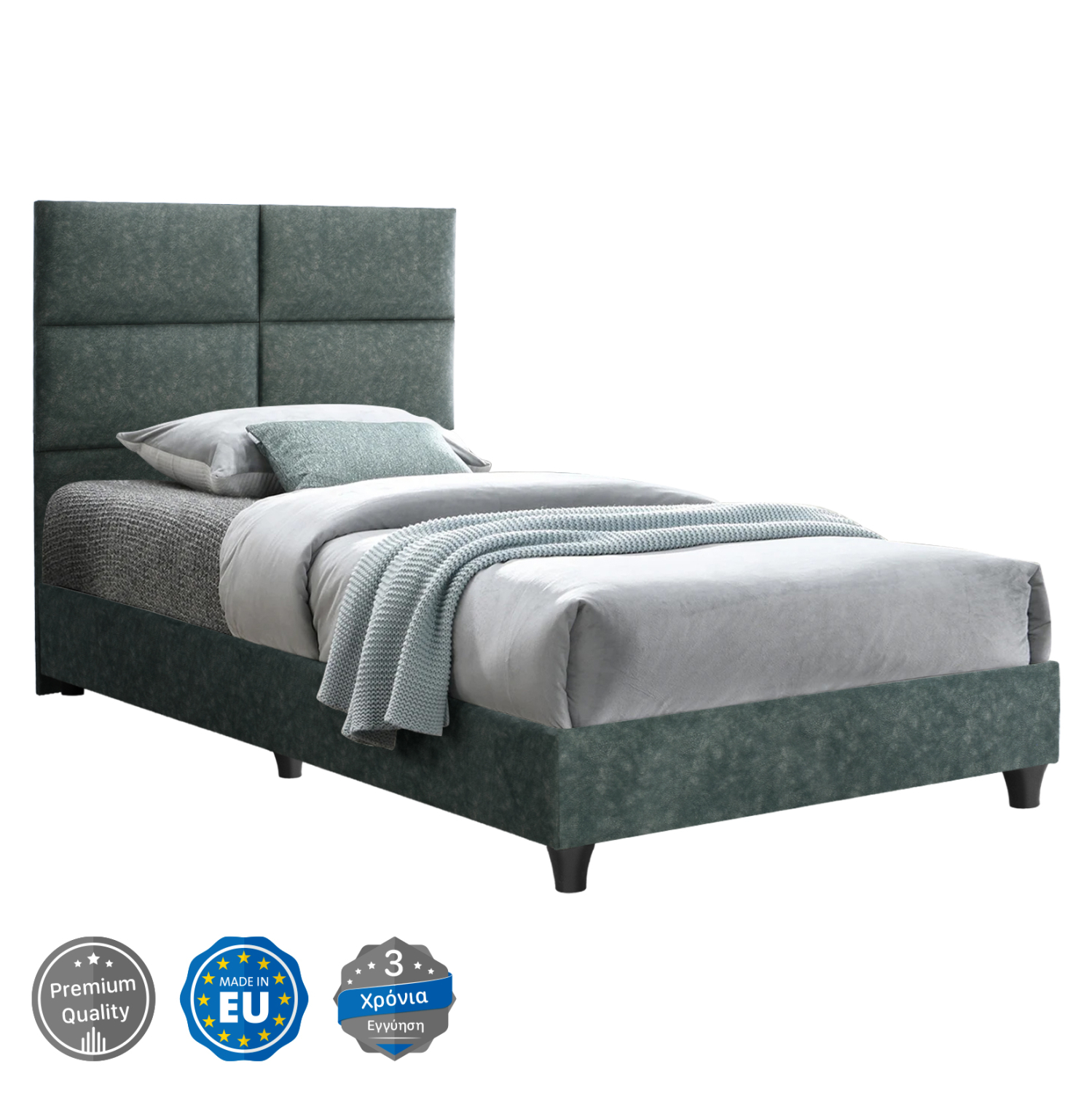 ΚΡΕΒΑΤΙ MILO ΑΠΟ ΠΡΑΣΙΝΟ ΥΦΑΣΜΑ τύπου NUBUCK HM652.27 ΓΙΑ ΣΤΡΩΜΑ 90×200 εκ. ΚΡΕΒΑΤΙ MILO ΑΠΟ ΠΡΑΣΙΝΟ ΥΦΑΣΜΑ τύπου NUBUCK HM652.27 ΓΙΑ ΣΤΡΩΜΑ 90×200 εκ.