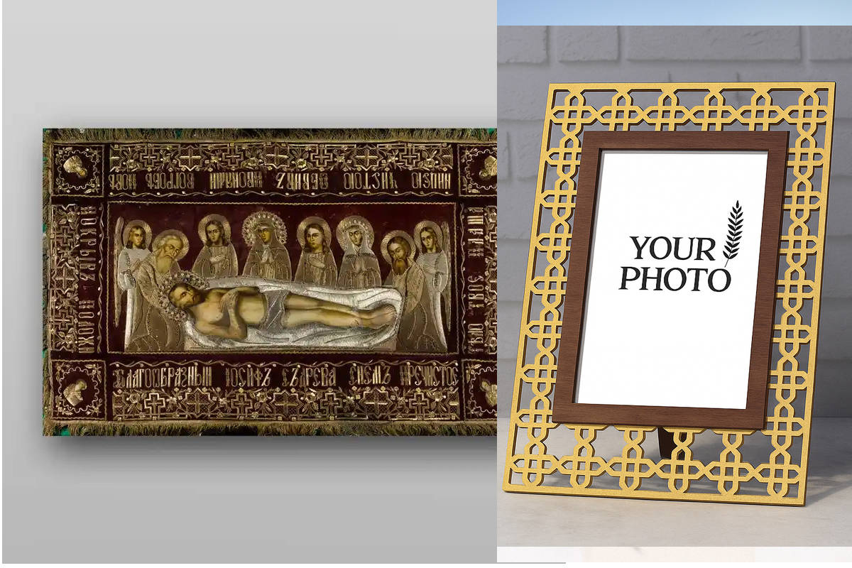 Εικόνα Ορθοδοξίας Πολυτελείας  με  σχεδιο Σταυρούς μαζι με  Βάση σε  8 χρώματα με περίγραμμα χρυσό σε ξύλο Plywood (Πλακάζ)   με  βάση Shroud of Jesus Christ - Χειροποίητη Ελληνορθόδοξη , Κρεμαστή πλάκα βυζαντινής τέχνης, χριστιανική τέχνη Διάσταση 40x30