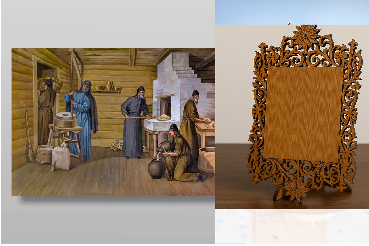 Εικόνα Ορθοδοξίας Δαντέλα μαζι με  Βάση σε  8 χρώματα με περίγραμμα χρυσό σε ξύλο Plywood (Πλακάζ)   με  βάση Monastery Bakery Χειροποίητη Ελληνορθόδοξη , Κρεμαστή πλάκα βυζαντινής τέχνης, χριστιανική τέχνη Διάσταση 50x40 cm (19,7 x 15,8 ίντσες) INTRAEKka