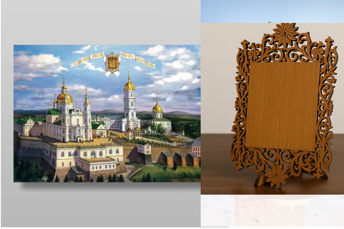 Εικόνα Ορθοδοξίας Δαντέλα μαζι με  Βάση σε  8 χρώματα με περίγραμμα χρυσό σε ξύλο Plywood (Πλακάζ)   με  βάση Pochaev Lavra Χειροποίητη Ελληνορθόδοξη , Κρεμαστή πλάκα βυζαντινής τέχνης, χριστιανική τέχνη Διάσταση 40x30 cm (15,8 x 11,8 ίντσες) INTRAEKkadro