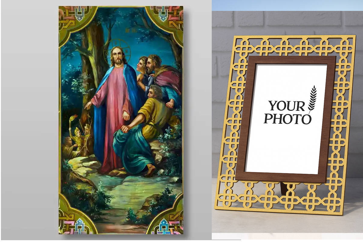 Εικόνα Ορθοδοξίας Πολυτελείας  με  σχεδιο Σταυρούς μαζι με  Βάση σε  8 χρώματα με περίγραμμα χρυσό σε ξύλο Plywood (Πλακάζ)   με  βάση Στον Κήπο της Γεθσημανή Χειροποίητη Ελληνορθόδοξη , Κρεμαστή πλάκα βυζαντινής τέχνης, χριστιανική τέχνη Διάσταση 40x30 c