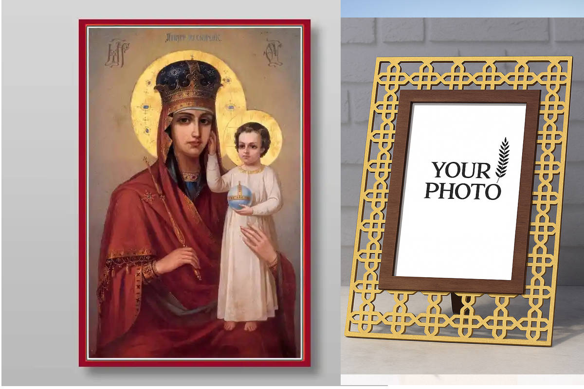 Εικόνα Ορθοδοξίας Πολυτελείας  με  σχεδιο Σταυρούς μαζι με  Βάση σε  8 χρώματα με περίγραμμα χρυσό σε ξύλο Plywood (Πλακάζ)   με  βάση Δείτε το My Humility Icon of the Mother of God Χειροποίητη Ελληνορθόδοξη , Κρεμαστή πλάκα βυζαντινής τέχνης, χριστιανική