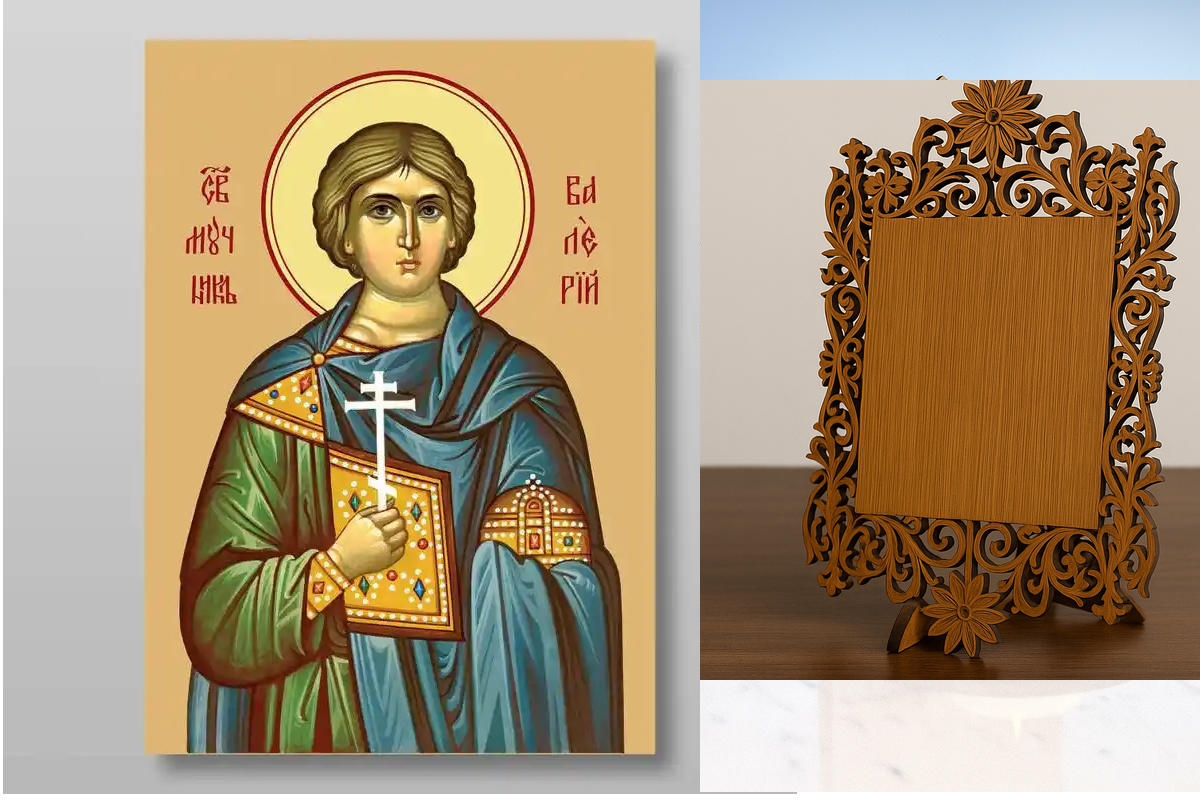 Σετ 2 τεμαχίων – Εικόνα Ορθοδοξίας Δαντέλα μαζι με  Βάση σε  8 χρώματα με περίγραμμα χρυσό σε ξύλο Plywood (Πλακάζ)   με  βάση Valery martire Χειροποίητη Ελληνορθόδοξη , Κρεμαστή πλάκα βυζαντινής τέχνης, χριστιανική τέχνη Διάσταση 26x20 cm (10,2 x 7,9 ίντ