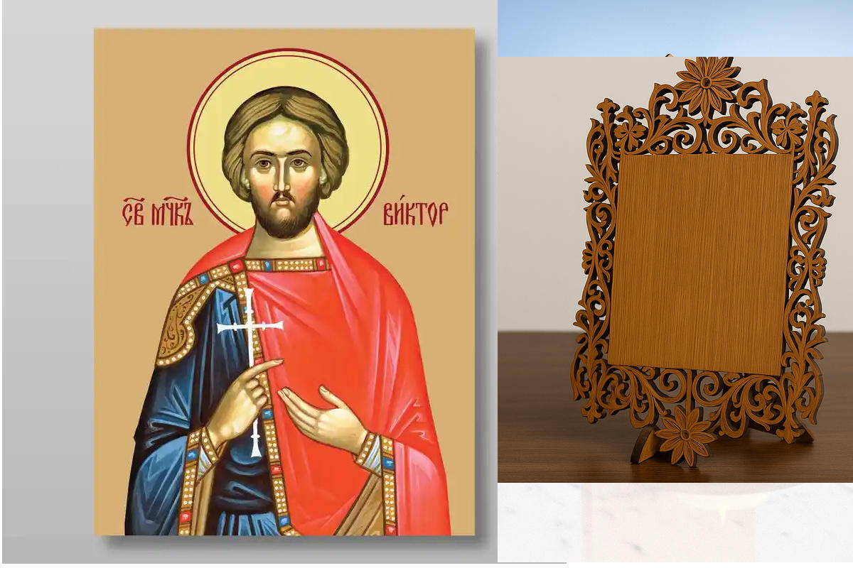 Εικόνα Ορθοδοξίας Δαντέλα μαζι με  Βάση σε  8 χρώματα με περίγραμμα χρυσό σε ξύλο Plywood (Πλακάζ)   με  βάση Victor μάρτυρας Χειροποίητη Ελληνορθόδοξη , Κρεμαστή πλάκα βυζαντινής τέχνης, χριστιανική τέχνη Διάσταση 40x30 cm (15,8 x 11,8 ίντσες) INTRAEKkad