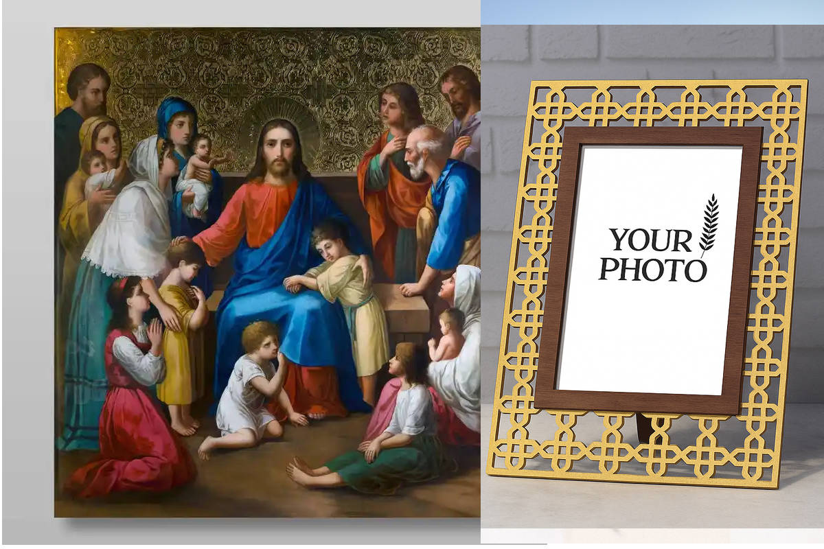 Εικόνα Ορθοδοξίας Πολυτελείας  με  σχεδιο Σταυρούς μαζι με  Βάση σε  8 χρώματα με περίγραμμα χρυσό σε ξύλο Plywood (Πλακάζ)   με  βάση Ευλογία Παίδων Χειροποίητη Ελληνορθόδοξη , Κρεμαστή πλάκα βυζαντινής τέχνης, χριστιανική τέχνη Διάσταση 50x40 cm (19,7 x