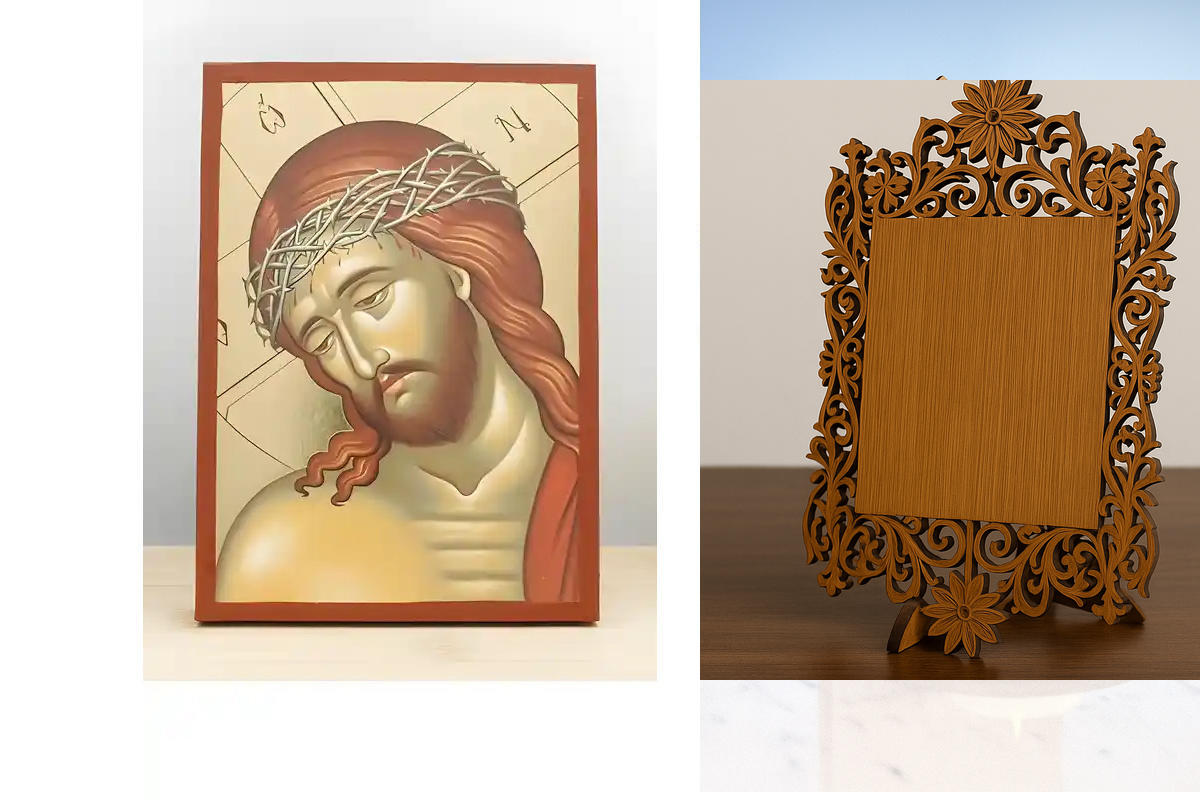 Εικόνα Ορθοδοξίας Δαντέλα μαζι με  Βάση σε  8 χρώματα με περίγραμμα χρυσό σε ξύλο Plywood (Πλακάζ)   με  βάση Ιησούς Χριστός ο Νυμφίος "Νύμφιος", Ξύλινη Χειροποίητη Εικόνα με Φύλλο Χρυσού Ελληνικού Βυζαντινού Στυλ Κρεμαστή σε ξύλινη πλάκα Χειροποίητη Ελλη