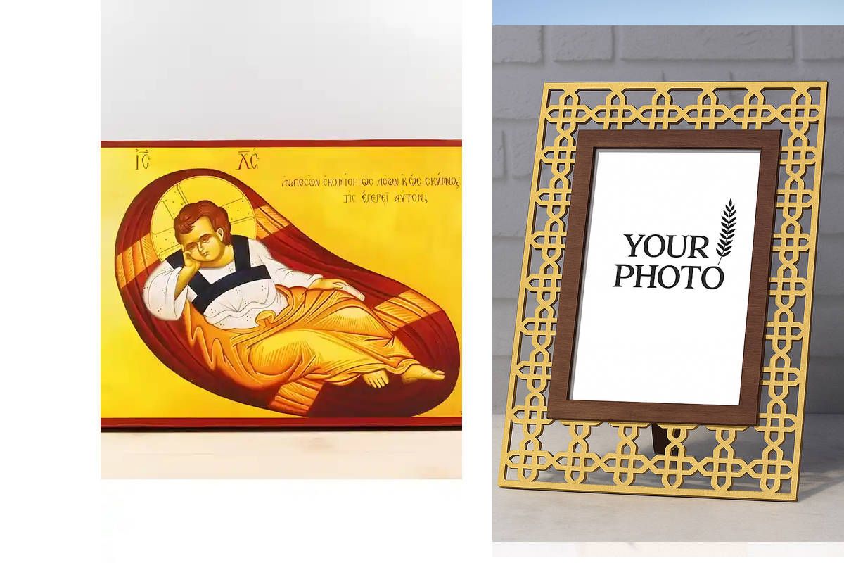 Εικόνα Ορθοδοξίας Πολυτελείας  με  σχεδιο Σταυρούς μαζι με  Βάση σε  8 χρώματα με περίγραμμα χρυσό σε ξύλο Plywood (Πλακάζ)   με  βάση Jesus Christ Anapeson - Christ's Unsleeping Eye, Ξύλινη Χειροποίητη Εικόνα Ελληνική Premium Βυζαντινού Στυλ τοίχου Κρεμα