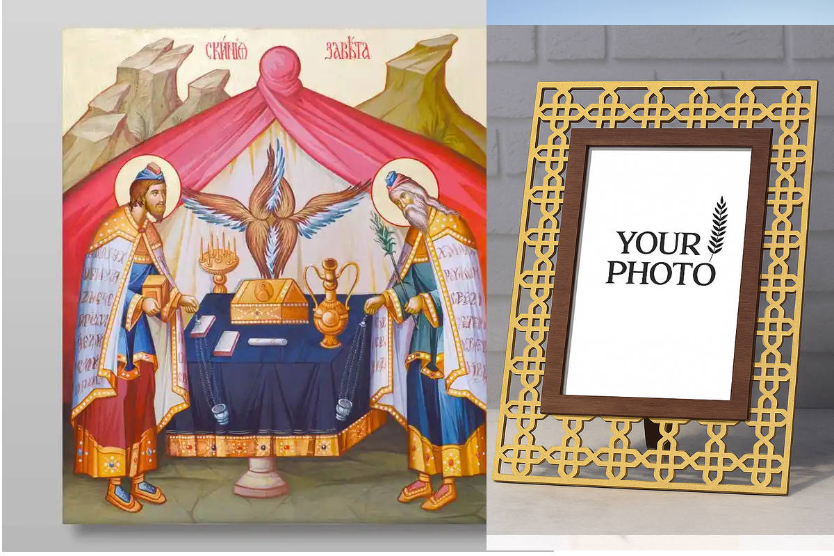 Εικόνα Ορθοδοξίας Πολυτελείας  με  σχεδιο Σταυρούς μαζι με  Βάση σε  8 χρώματα με περίγραμμα χρυσό σε ξύλο Plywood (Πλακάζ)   με  βάση Το Tabernacle of the Covenant για  ορθόδοξων πινάκων.Χειροποίητη Ελληνορθόδοξη , Κρεμαστή πλάκα βυζαντινής τέχνης, χριστ