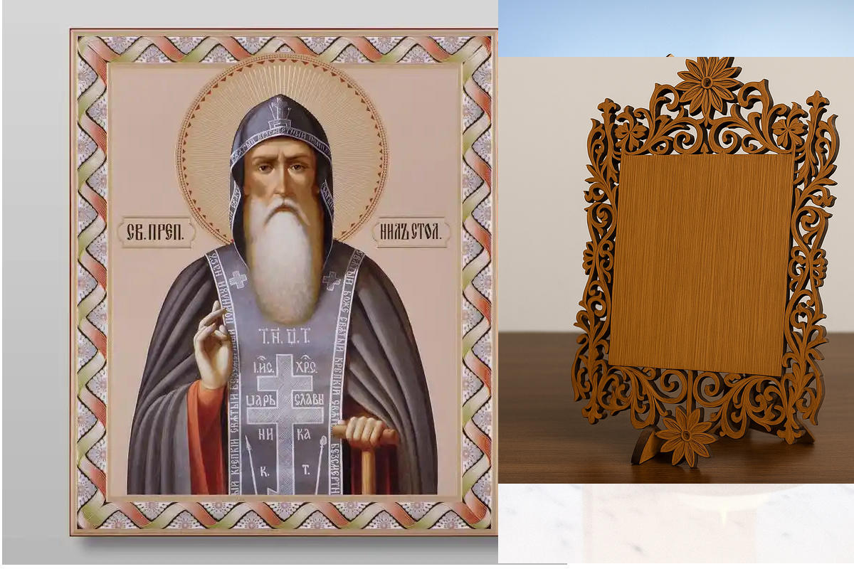 Σετ 2 τεμαχίων – Εικόνα Ορθοδοξίας Δαντέλα μαζι με  Βάση σε  8 χρώματα με περίγραμμα χρυσό σε ξύλο Plywood (Πλακάζ)   με  βάση Neil Stolobensky Reverend, Χειροποίητη Ελληνορθόδοξη , Κρεμαστή πλάκα βυζαντινής τέχνης, χριστιανική τέχνη Διάσταση 21x15 cm (8,