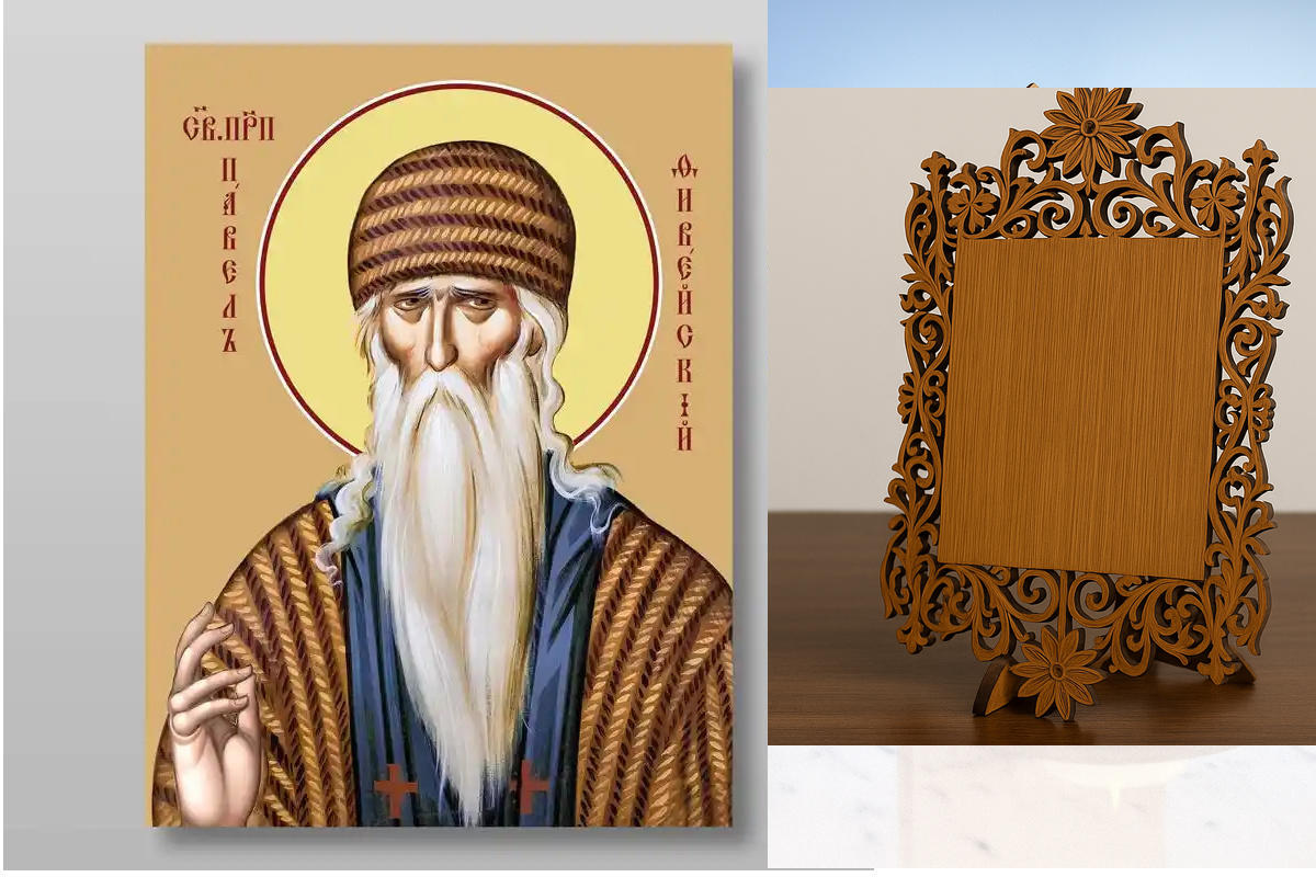 Εικόνα Ορθοδοξίας Δαντέλα μαζι με  Βάση σε  8 χρώματα με περίγραμμα χρυσό σε ξύλο Plywood (Πλακάζ)   με  βάση Pavel Fiveysky reverend, Χειροποίητη Ελληνορθόδοξη , Κρεμαστή πλάκα βυζαντινής τέχνης, χριστιανική τέχνη Διάσταση 10x7 cm (3,9 x 2,8 ίντσες) INTR