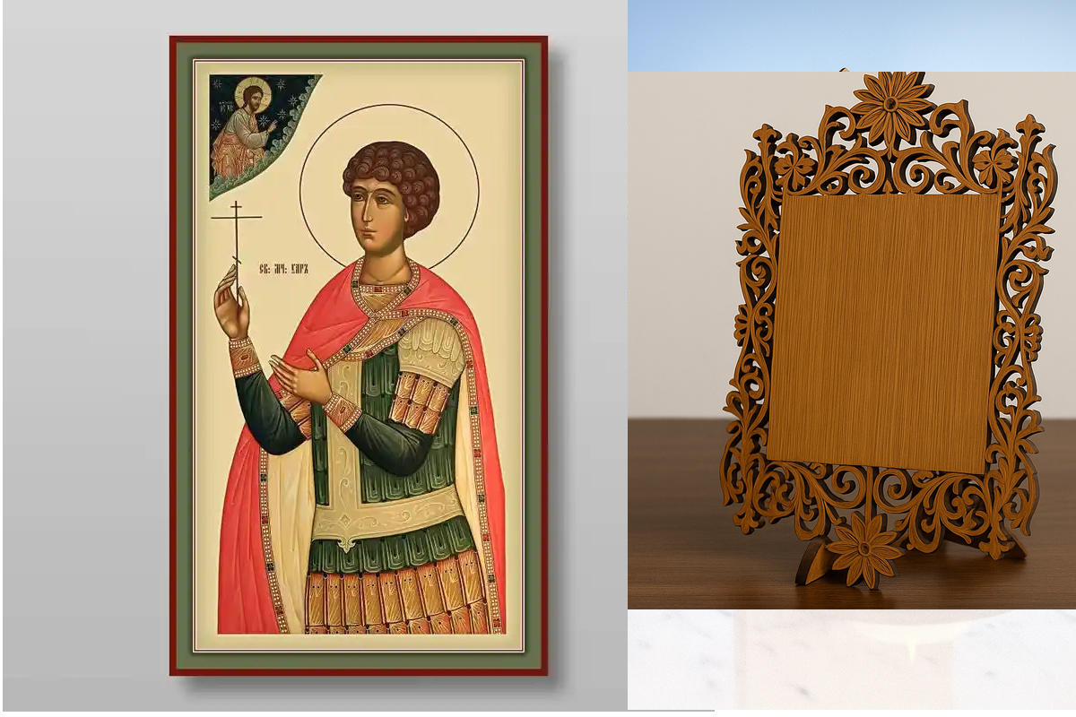 Σετ 2 τεμαχίων – Εικόνα Ορθοδοξίας Δαντέλα μαζι με  Βάση σε  8 χρώματα με περίγραμμα χρυσό σε ξύλο Plywood (Πλακάζ)   με  βάση Uar martire, Χειροποίητη Ελληνορθόδοξη , Κρεμαστή πλάκα βυζαντινής τέχνης, χριστιανική τέχνη Διάσταση 21x15 cm (8,3 x 5,9 ίντσες