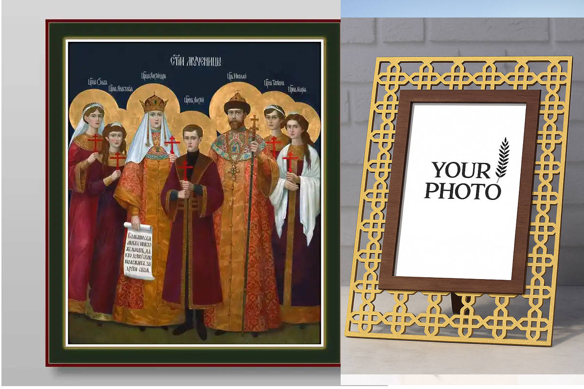 Εικόνα Ορθοδοξίας Πολυτελείας  με  σχεδιο Σταυρούς μαζι με  Βάση σε  8 χρώματα με περίγραμμα χρυσό σε ξύλο Plywood (Πλακάζ)   με  βάση Βασιλομάρτυρες, Χειροποίητη Ελληνορθόδοξη , Κρεμαστή πλάκα βυζαντινής τέχνης, χριστιανική τέχνη Διάσταση 40x30 cm (15,8