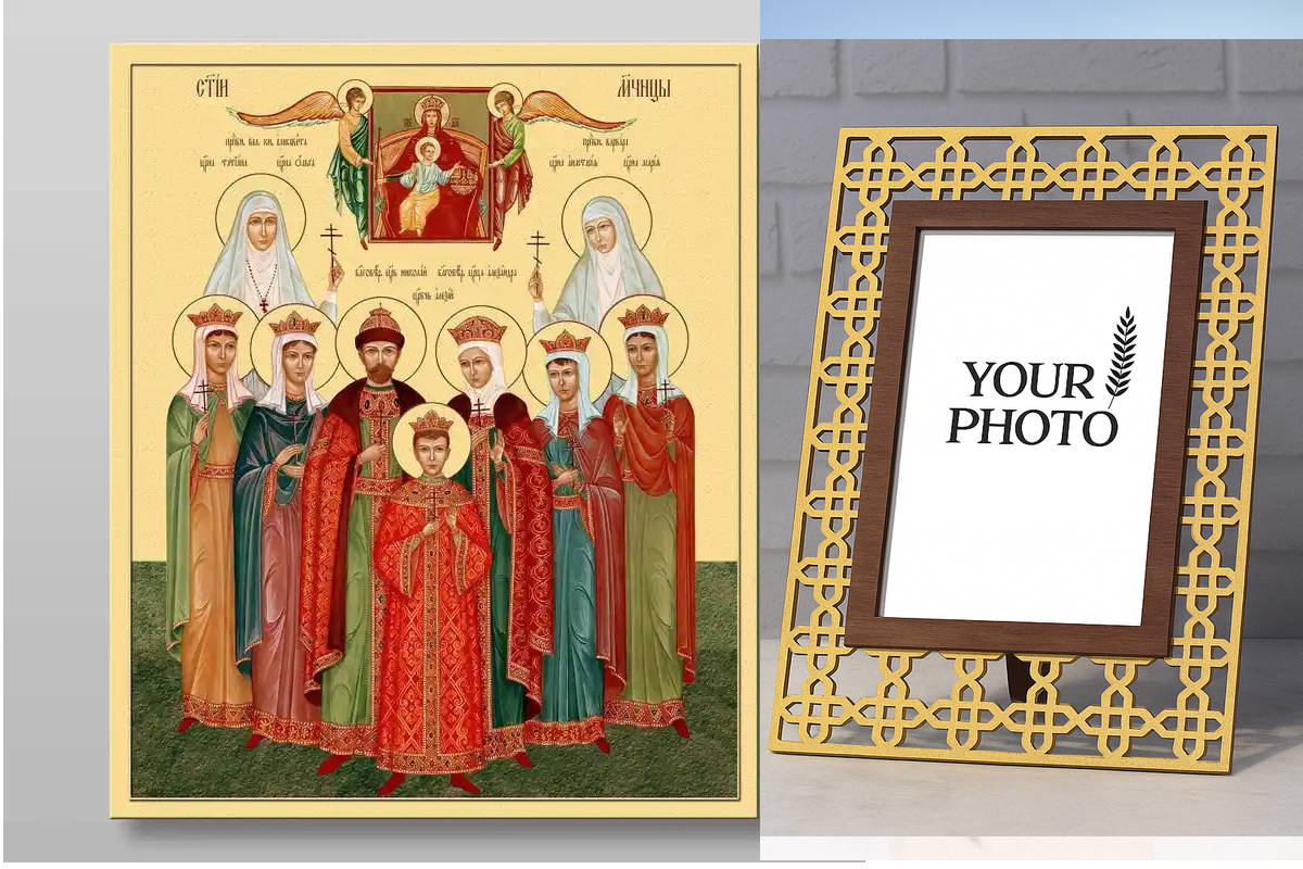 Εικόνα Ορθοδοξίας Πολυτελείας  με  σχεδιο Σταυρούς μαζι με  Βάση σε  8 χρώματα με περίγραμμα χρυσό σε ξύλο Plywood (Πλακάζ)   με  βάση Βασιλομάρτυρες, Χειροποίητη Ελληνορθόδοξη , Κρεμαστή πλάκα βυζαντινής τέχνης, χριστιανική τέχνη Διάσταση 50x40 cm (19,7