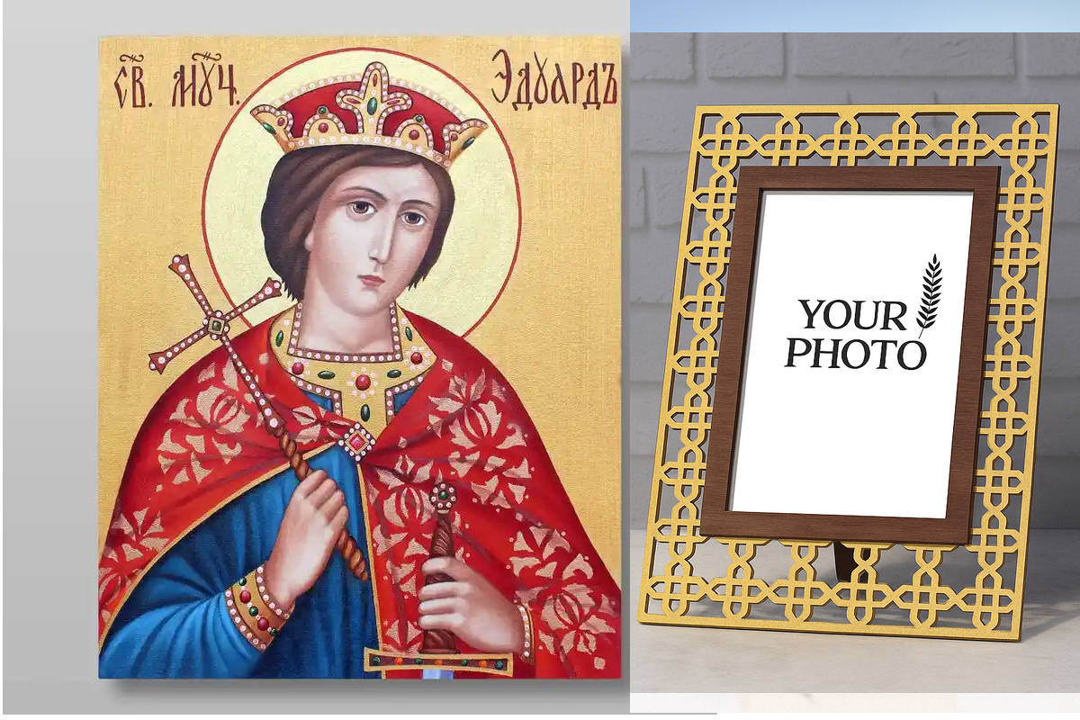 Εικόνα Ορθοδοξίας Πολυτελείας  με  σχεδιο Σταυρούς μαζι με  Βάση σε  8 χρώματα με περίγραμμα χρυσό σε ξύλο Plywood (Πλακάζ)   με  βάση Eduard Martyr, Χειροποίητη Ελληνορθόδοξη , Κρεμαστή πλάκα βυζαντινής τέχνης, χριστιανική τέχνη Διάσταση 40x30 cm (15,8 x