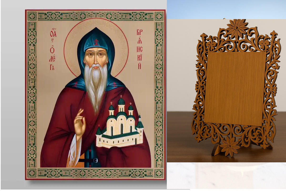 Σετ 2 τεμαχίων – Εικόνα Ορθοδοξίας Δαντέλα μαζι με  Βάση σε  8 χρώματα με περίγραμμα χρυσό σε ξύλο Plywood (Πλακάζ)   με  βάση Oleg Bryansky αιδεσιμότατος, Χειροποίητη Ελληνορθόδοξη , Κρεμαστή πλάκα βυζαντινής τέχνης, χριστιανική τέχνη Διάσταση 21x15 cm (