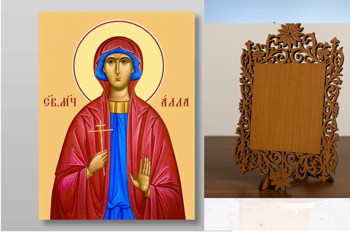 Εικόνα Ορθοδοξίας Δαντέλα μαζι με  Βάση σε  8 χρώματα με περίγραμμα χρυσό σε ξύλο Plywood (Πλακάζ)   με  βάση Alla martire, Χειροποίητη Ελληνορθόδοξη , Κρεμαστή πλάκα βυζαντινής τέχνης, χριστιανική τέχνη Διάσταση 10x7 cm (3,9 x 2,8 ίντσες) INTRAEKkadro321