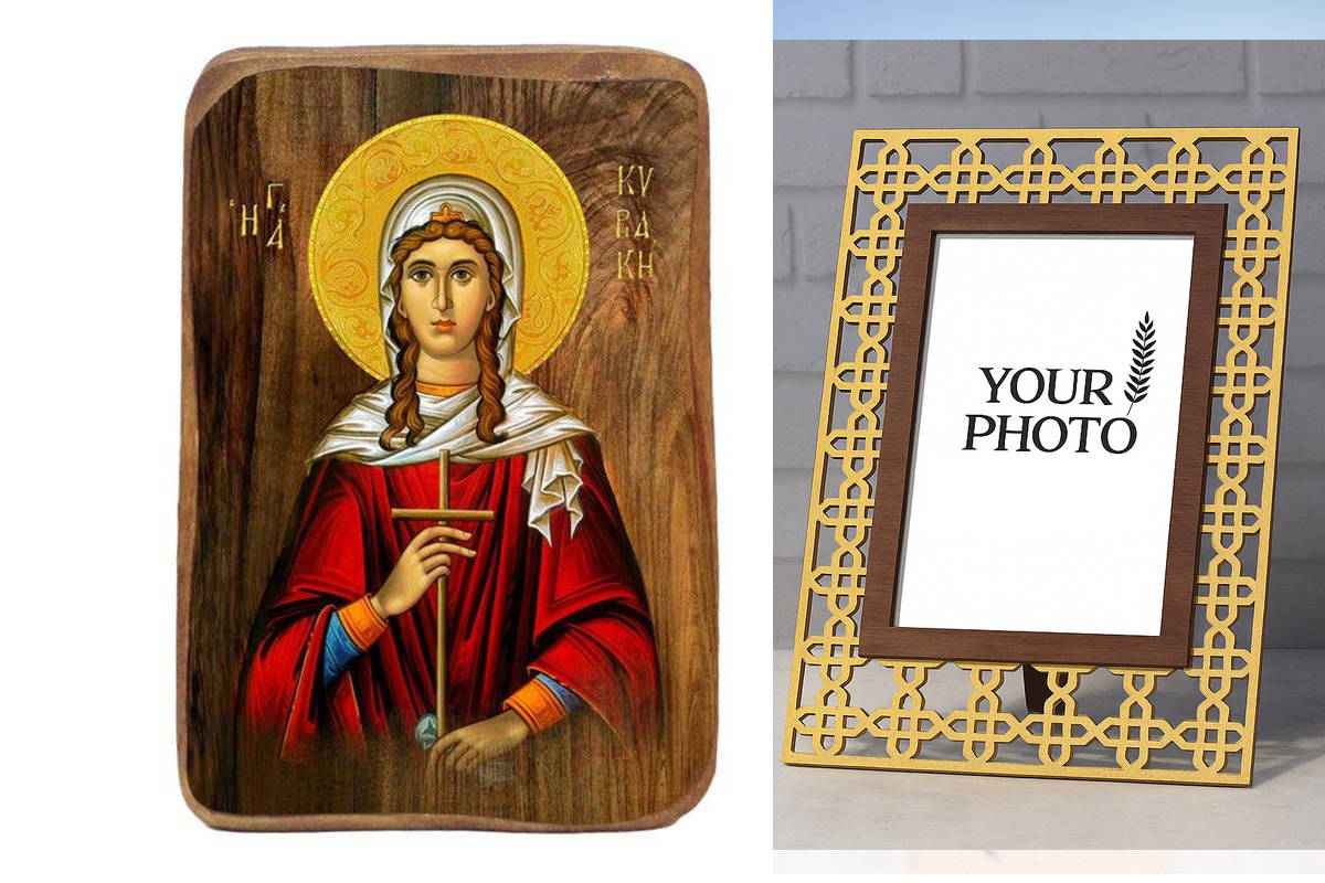 Εικόνα Ορθοδοξίας Πολυτελείας  με  σχεδιο Σταυρούς μαζι με  Βάση σε  8 χρώματα με περίγραμμα χρυσό σε ξύλο Plywood (Πλακάζ)   με  βάση Μπομπονιέρα Βάπτισης Αγίας Κυριάκας Σετ 20 τεμαχίων, Εικόνα Βάπτισης, Μπομπονιέρα Χειροποίητη Βυζαντινή εικόνα 9x6cm, Χρ