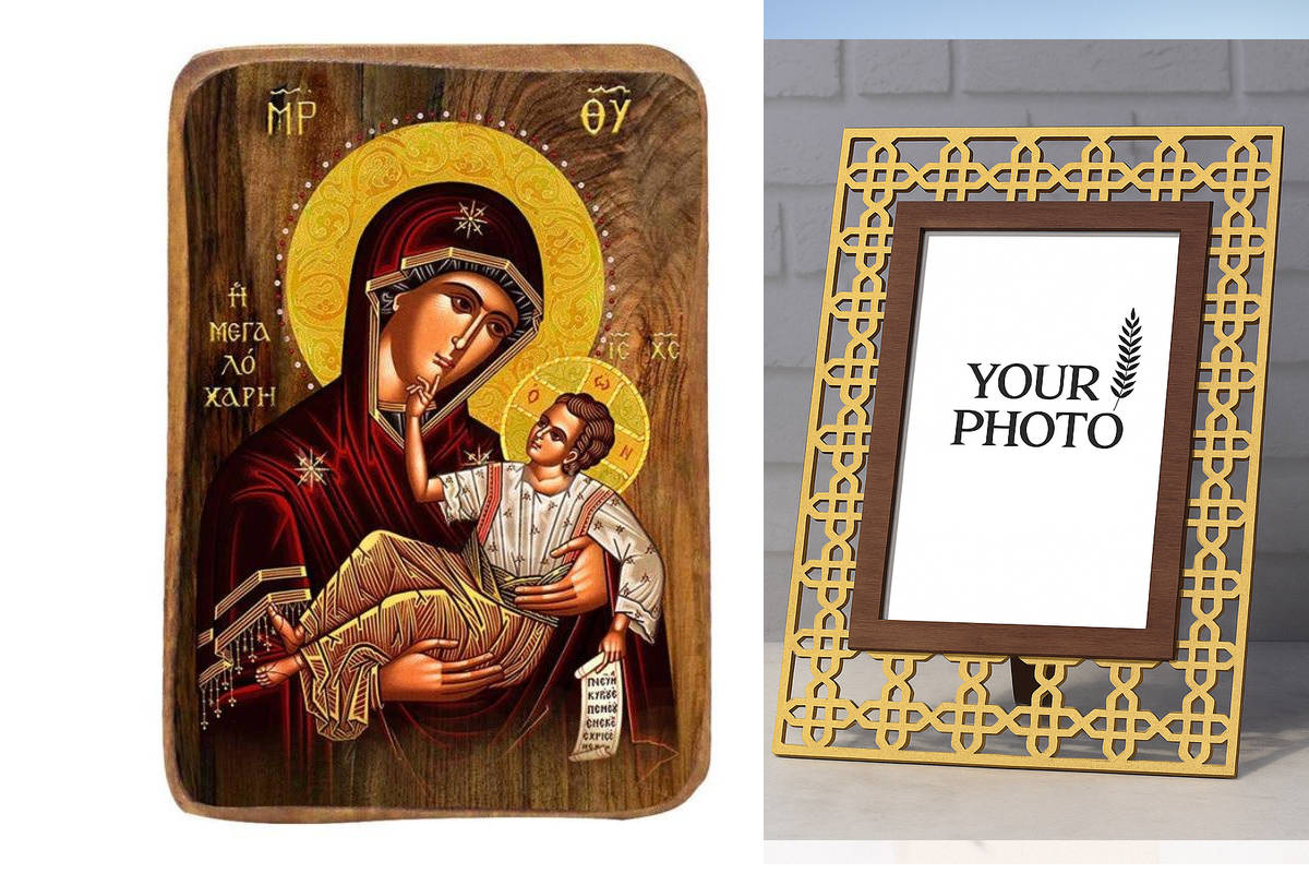 Εικόνα Ορθοδοξίας Πολυτελείας  με  σχεδιο Σταυρούς μαζι με  Βάση σε  8 χρώματα με περίγραμμα χρυσό σε ξύλο Plywood (Πλακάζ)   με  βάση Μπομπονιέρα βάπτισης Παναγία Σετ 20 τεμαχίων, Εικόνα Βάπτισης, Χειροποίητη Βυζαντινή εικόνα Bomboniera 9x6cm, Χριστιανικ