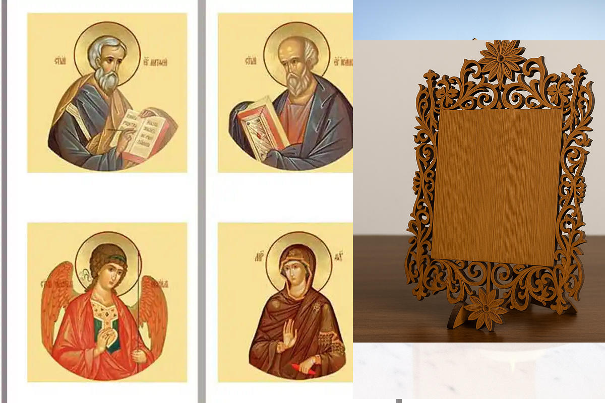 Εικόνα Ορθοδοξίας Δαντέλα μαζι με  Βάση σε  8 χρώματα με περίγραμμα χρυσό σε ξύλο Plywood (Πλακάζ)   με  βάση Εικόνες στις βασιλικές πύλες (σετ 6 φωτογραφιών), Χειροποίητη Ελληνορθόδοξη , Κρεμαστή πλάκα βυζαντινής τέχνης, χριστιανική τέχνη Διάσταση 40x30