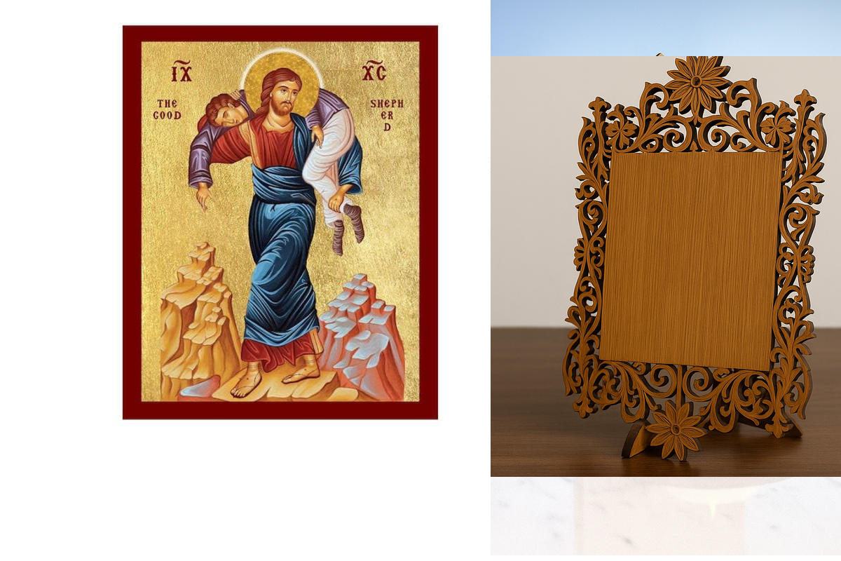 Εικόνα Ορθοδοξίας Δαντέλα μαζι με  Βάση σε  8 χρώματα με περίγραμμα χρυσό σε ξύλο Plywood (Πλακάζ)   με  βάση Ιησούς Χριστός ο Σωτήρας της Χαμένης Ψυχής, Χειροποίητη Ελληνορθόδοξη εικόνα του Ιησού Χριστού, Κρεμαστή πλάκα βυζαντινής τέχνης, χριστιανική τέχ