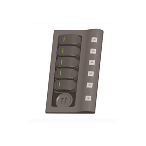 Αδιάβροχος Πίνακας 5 Διακοπτών με Φωτιζόμενο πλήκτρο και USB FOUR-13651