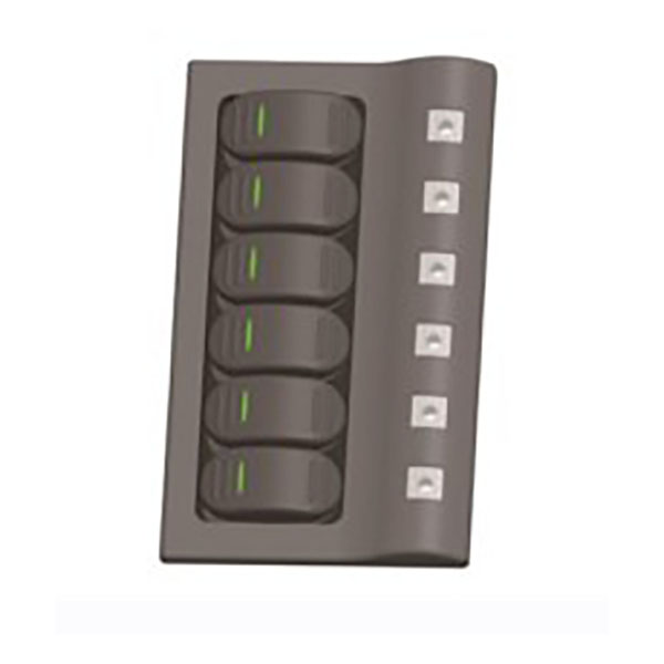 Αδιάβροχος Πίνακας 6 Διακοπτών με Φωτιζόμενο πλήκτρο FOUR-13649