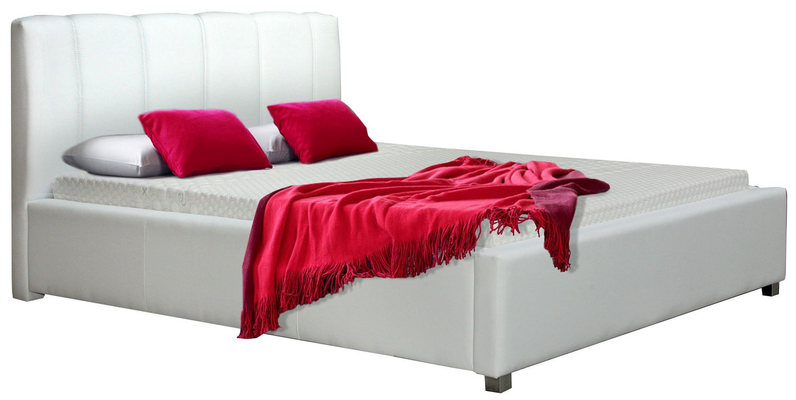 POSSINA Επενδυμένο κρεβάτι Lingo-140 x 200-Λευκό-Με μηχανισμό ανύψωσης Mήκος 160.0 Βάθος 220.0 Ύψος 96.5 16751899