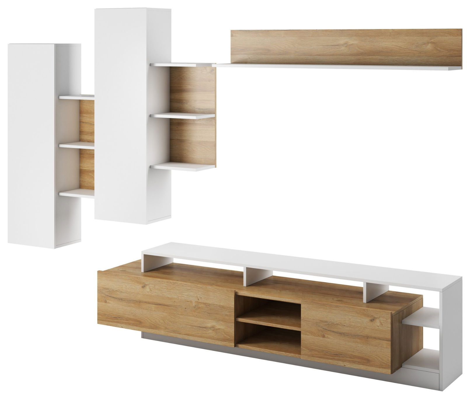 Σύνθετο σαλονιού Oak-Leuko Fusiko Mήκος 260.0 Βάθος 35.0 Ύψος 171.5 16808879