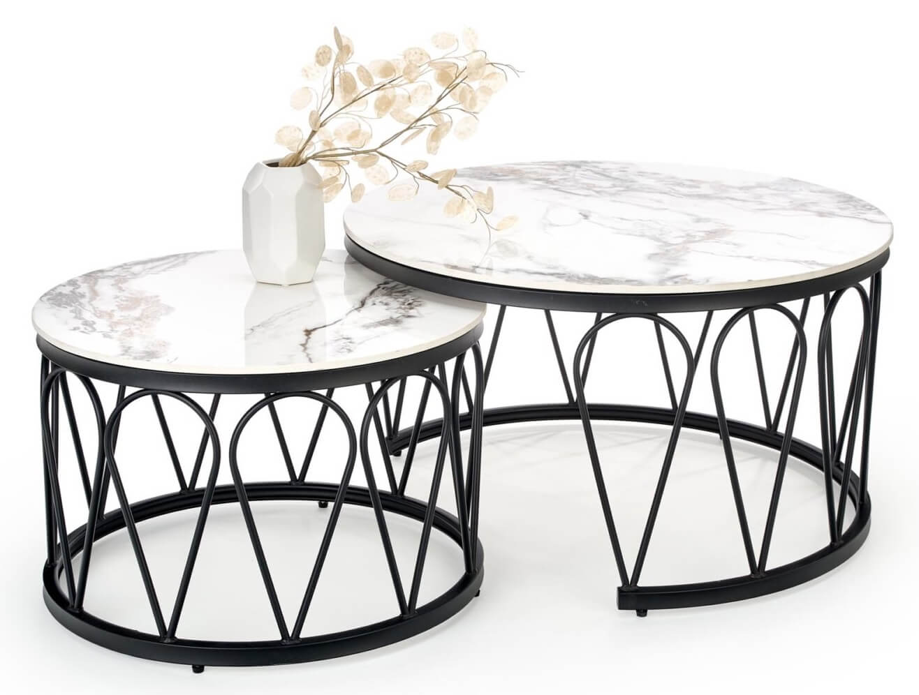 Τραπεζάκια σαλονιού Vitro-Leuko Mήκος 80.0 Βάθος 80.0 Ύψος 47.0 162627359