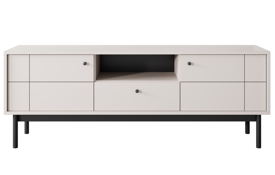 Έπιπλο τηλεόρασης Japandi Λευκό Kazmir 153x56x39cm