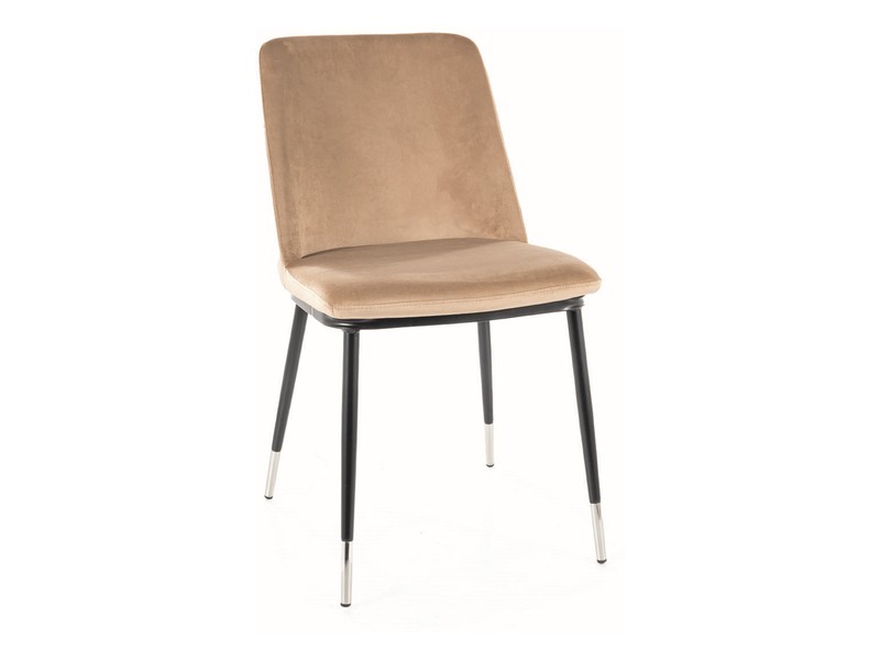 KRZESŁO JILL VELVET CZARNY/CHROM STELAŻ / BEŻ BLUVEL 28 DIOMMI-80-2793 KRZESŁO JILL VELVET CZARNY/CHROM STELAŻ / BEŻ BLUVEL 28 DIOMMI-80-2793