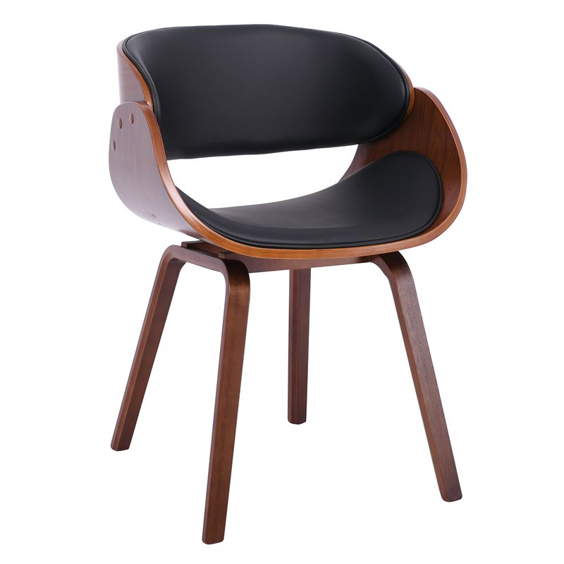 WOODWELL Ε7512,1WJOY-W Πολυθρόνα Τραπεζαρίας Καρυδί, Pu Μαύρο 57x55x80cm Ε7512,1W