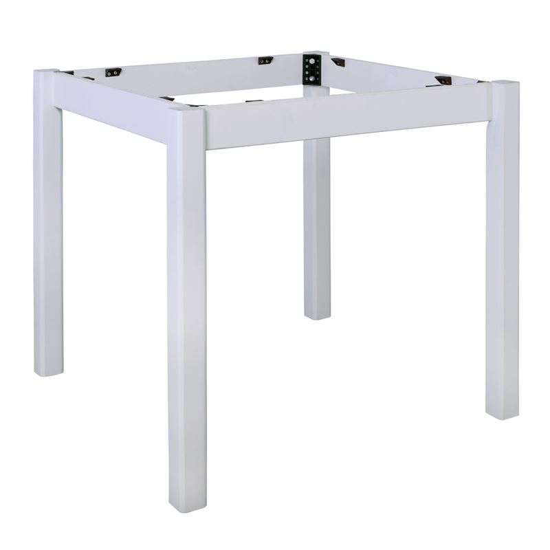 WOODWELL ΚΑΦΕΝΕΙΟΥ Βάση Τραπεζιού Οξιά Λυόμενη για Επιφάνεια 60x60cm, Βαφή Εμποτισμού Λάκα Άσπρο 49x49x73cm Ρ415,Ε8