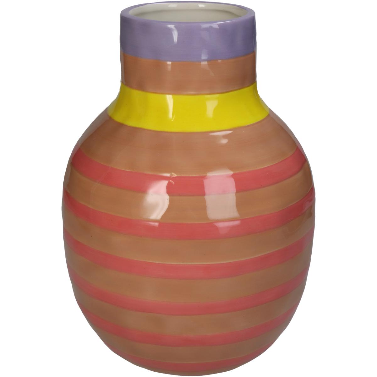 Βάζο ArteLibre Με Ρίγες Ροζ Δολομίτης 17.5×17.5×24.5cm Arte-05155132 Βάζο ArteLibre Με Ρίγες Ροζ Δολομίτης 17.5×17.5×24.5cm Arte-05155132