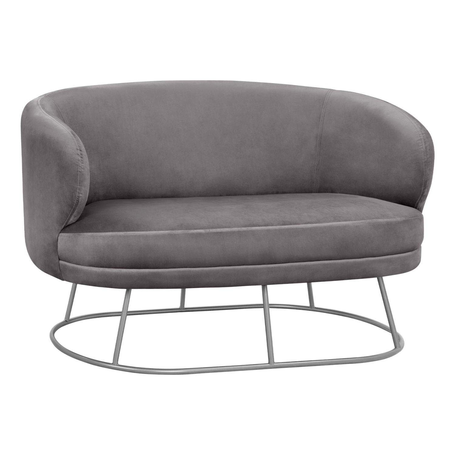 Intrahome ΚΑΝΑΠΕΣ 2ΘΕΣΙΟΣ IVRY-SUR-SEINEIEN .01 ΑΠΟ ΒΕΛΟΥΔΟ ΓΚΡΙ ΜΕ ΑΣΗΜΙ ΒΑΣΗ 125Χ80Χ84Υ εκ. intraho-1636284