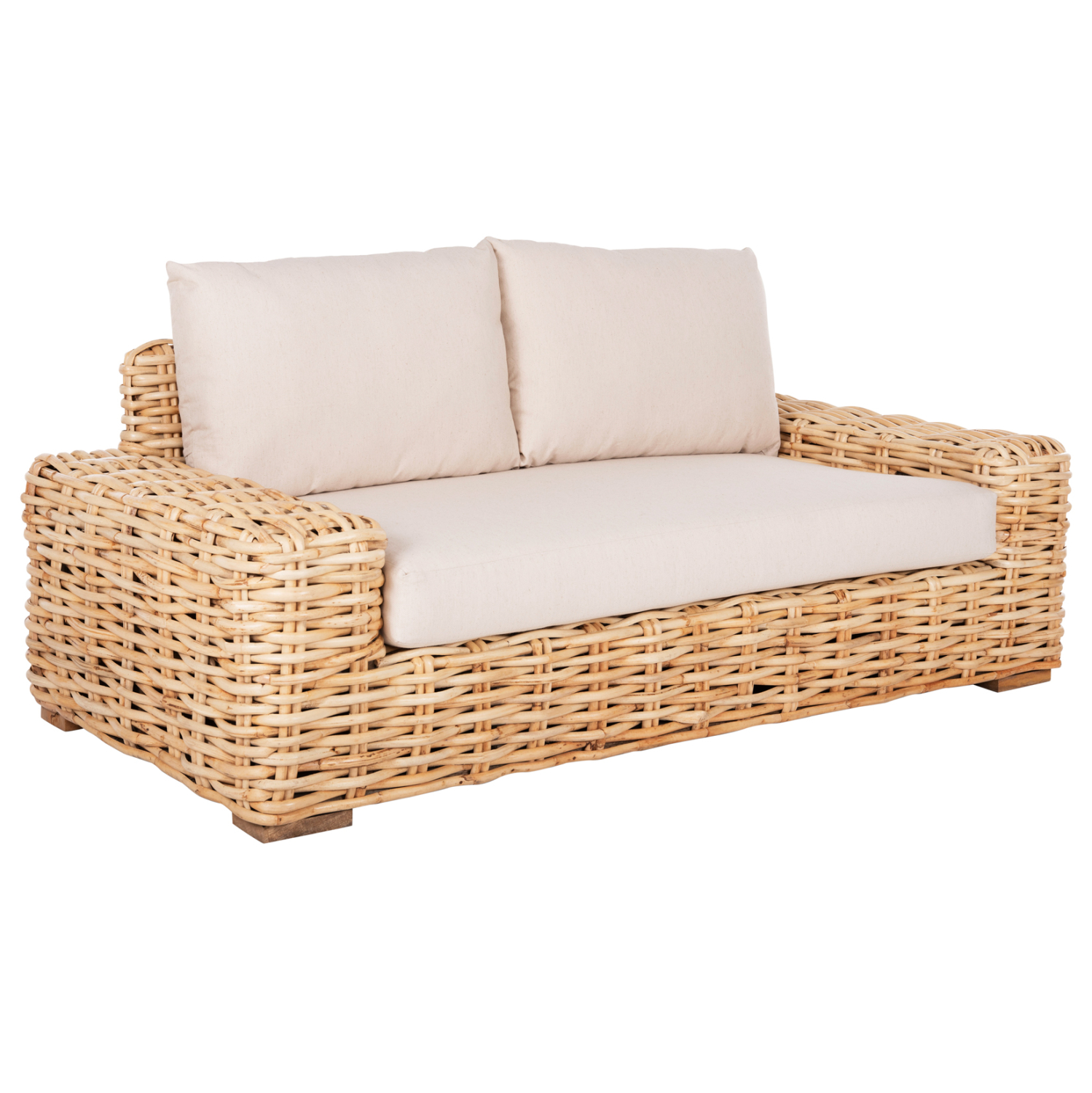 ΚΑΝΑΠΕΣ 2-ΘΕΣΙΟΣ TROPEL HM9809 ΞΥΛΟ MANGO-RATTAN ΦΥΣΙΚΟ-ΛΕΥΚΑ ΜΑΞΙΛΑΡΙΑ 192x88x70-85Υεκ.