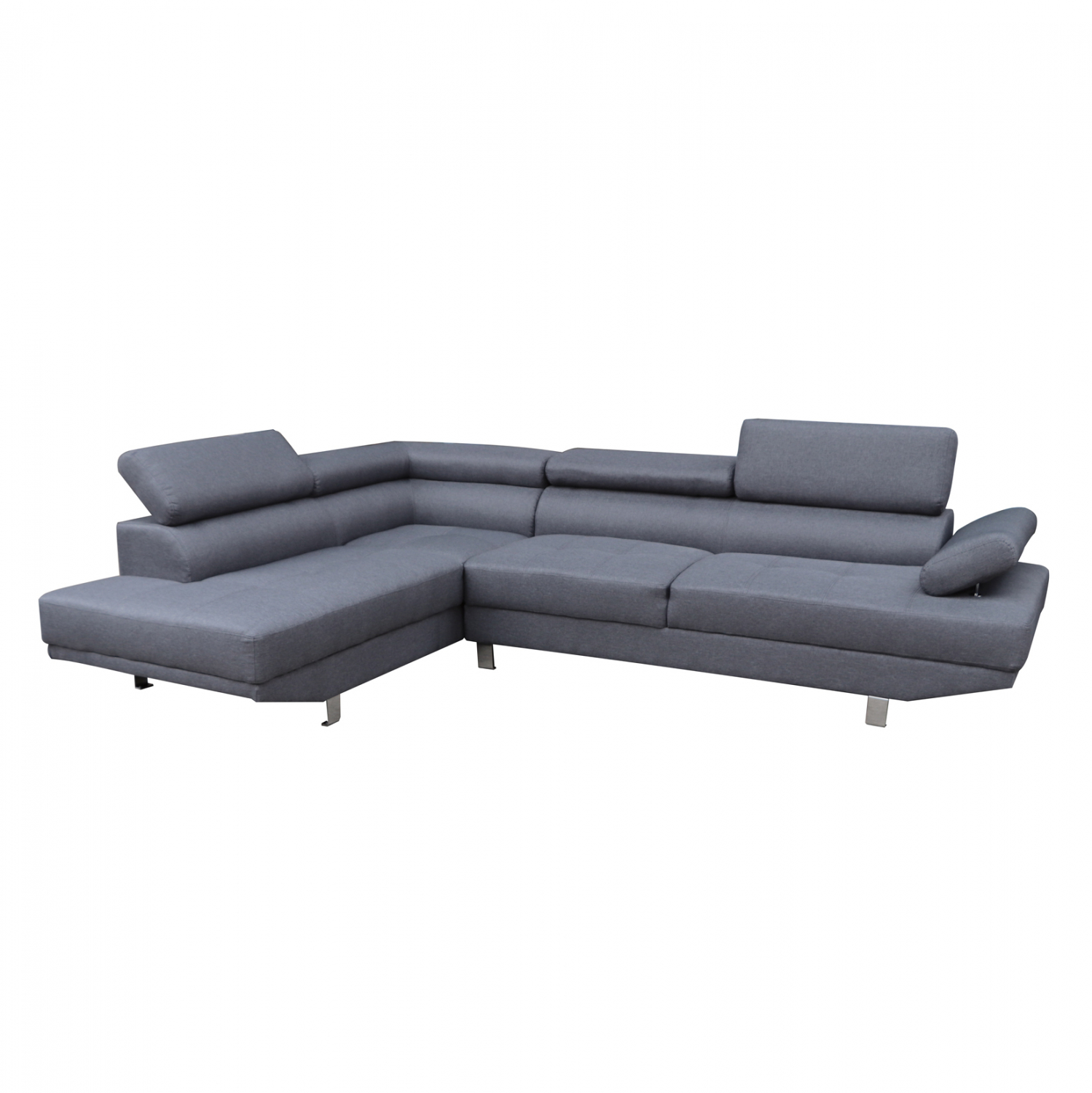 Intrahome ΚΑΝΑΠΕΣ ΓΩΝΙΑ ΑΡΙΣΤΕΡΗ UPINGTON .10L ΓΚΡΙ ΥΦΑΣΜΑ 270x200x87Y εκ. intraho-1627510