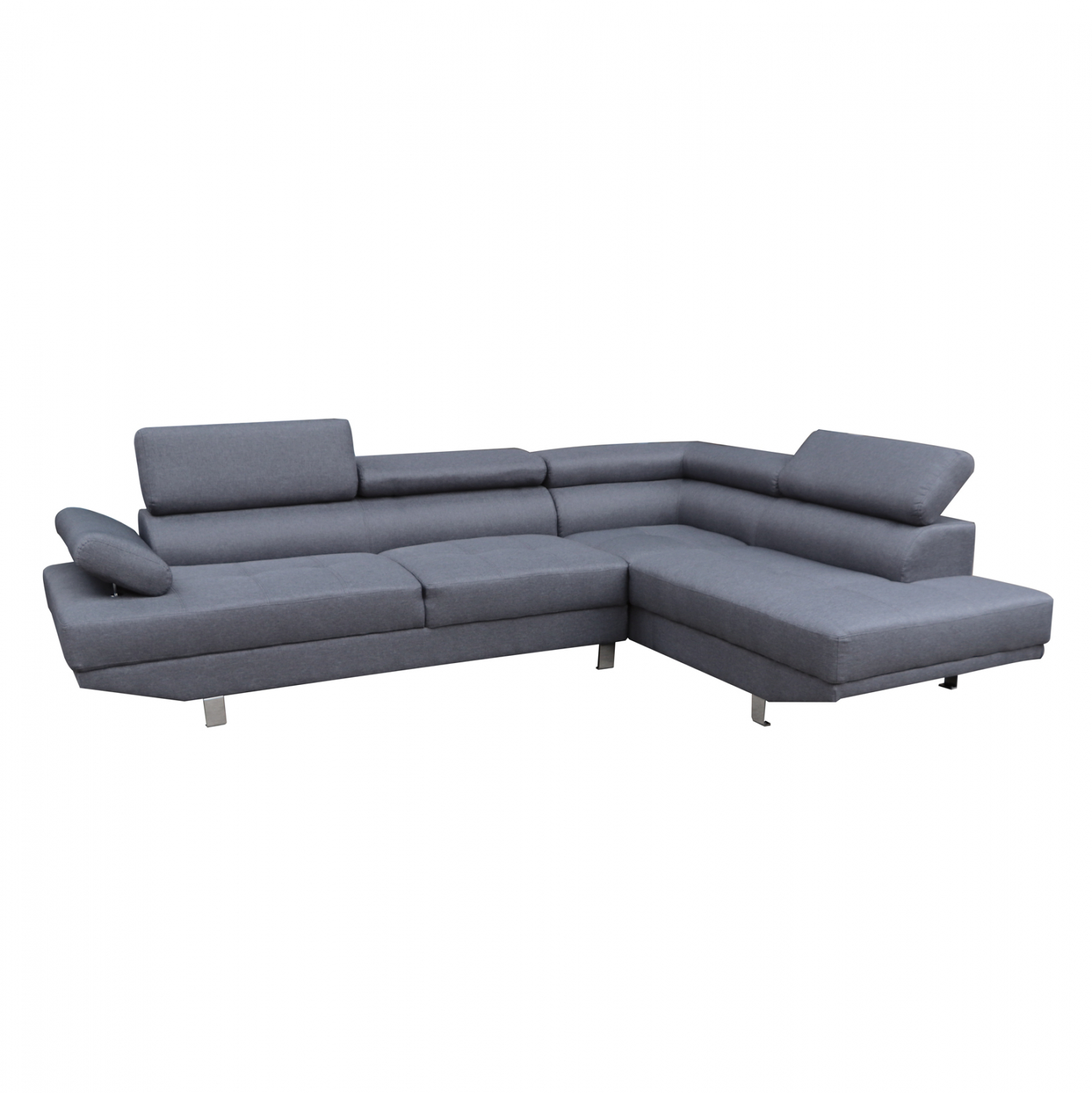 Intrahome ΚΑΝΑΠΕΣ ΓΩΝΙΑ ΔΕΞΙΑ UPINGTON .10R ΓΚΡΙ ΥΦΑΣΜΑ 270x200x87Y εκ. intraho-1627522