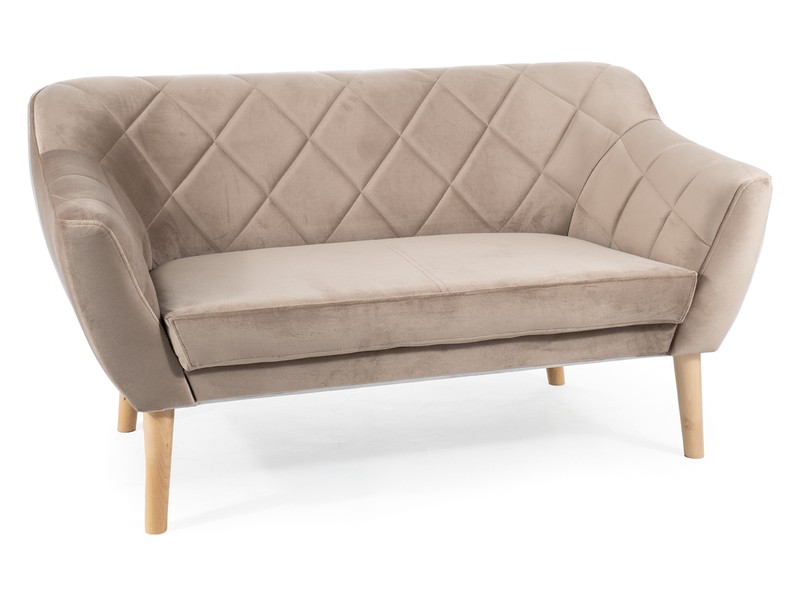 SOFA  KARO 2 VELVET CIEMNY BEŻ BLUVEL 40 / BUK DIOMMI-80-2916
