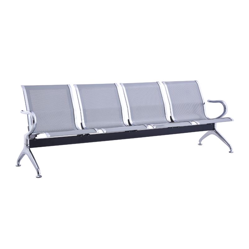 WOODWELL Κάθισμα Αναμονής - Υποδοχής 4 Θέσεων, Μέταλλο Χρώμιο Mesh Γκρι 237x58x77cm Ε504,01