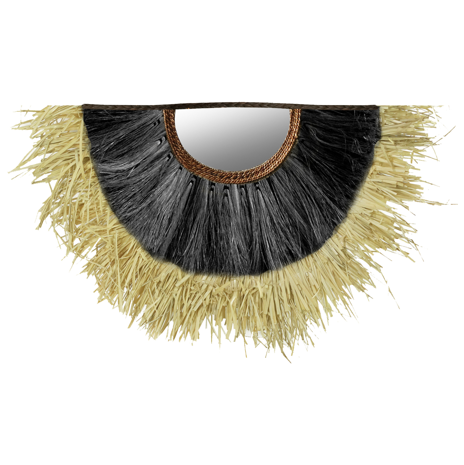 Intrahome ΚΑΘΡΕΠΤΗΣ ΤΟΙΧΟΥ ΗΜΙΚΥΚΛΙΚΟΣ ΜΕ ΣΙΖΑΛ & ΑΜΠΑΚΑ ΧΡΩΜΑ ΦΥΣΙΚΟ ΜΑΥΡΟ 85x3x50Yεκ. intraho-1612855