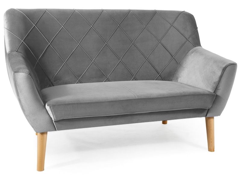 SOFA KIER 2 VELVET SZARY BLUVEL 14 / BUK DIOMMI-80-2777